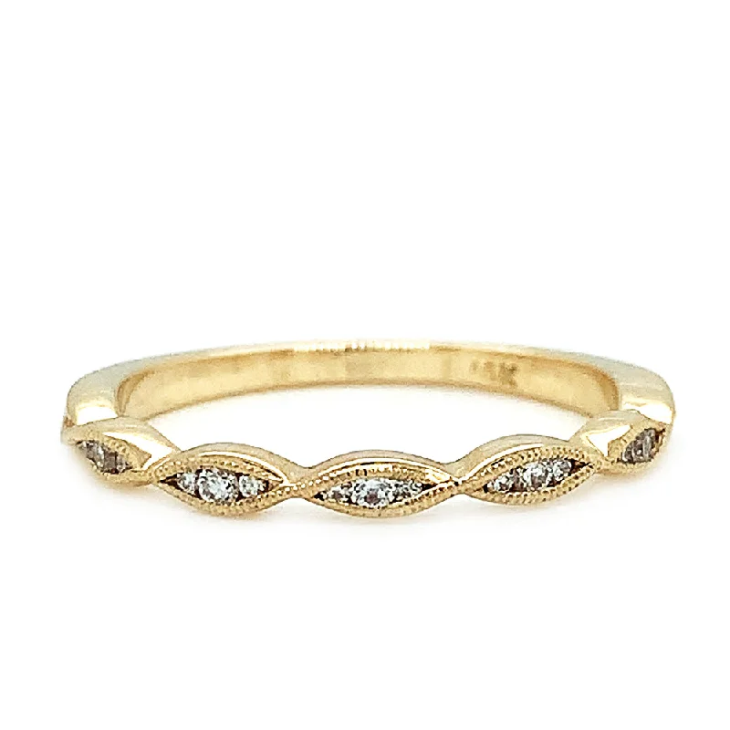 14K Yellow Gold and Diamond Band - "Brittany"