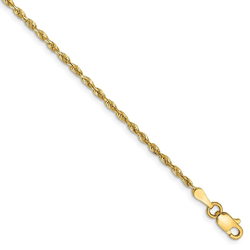 1.85mm, 14k Yellow Gold, D/C Quadruple Rope Chain Bracelet