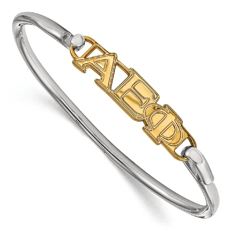 14K Plated Silver Alpha Epsilon Phi Large Clasp Bangle - 8 in.