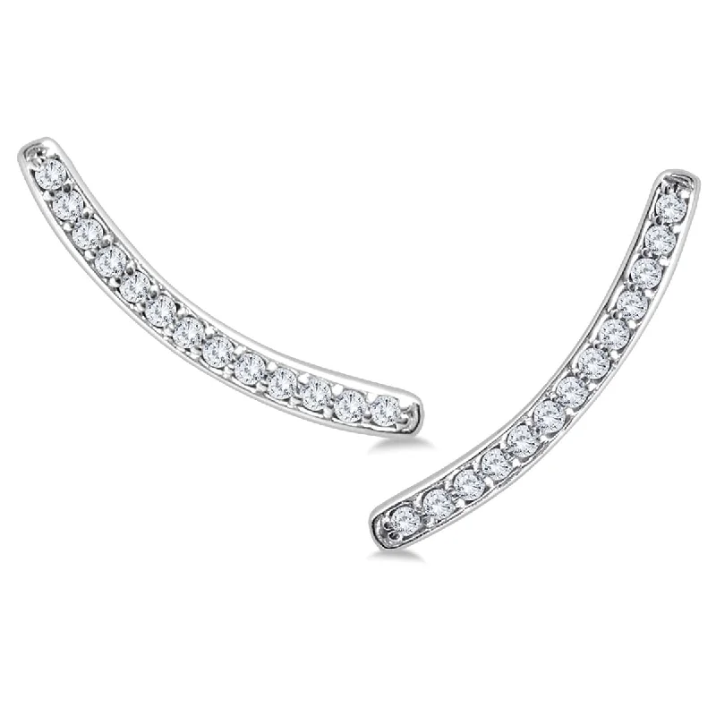 Marquee 1/8 Carat TW Diamond Earrings Set in 14K White Gold