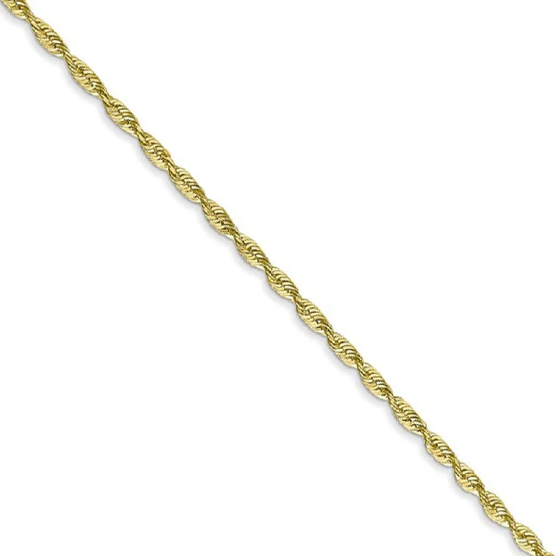 1.8mm, 10k Yellow Gold Lightweight D/C Rope Chain Bracelet