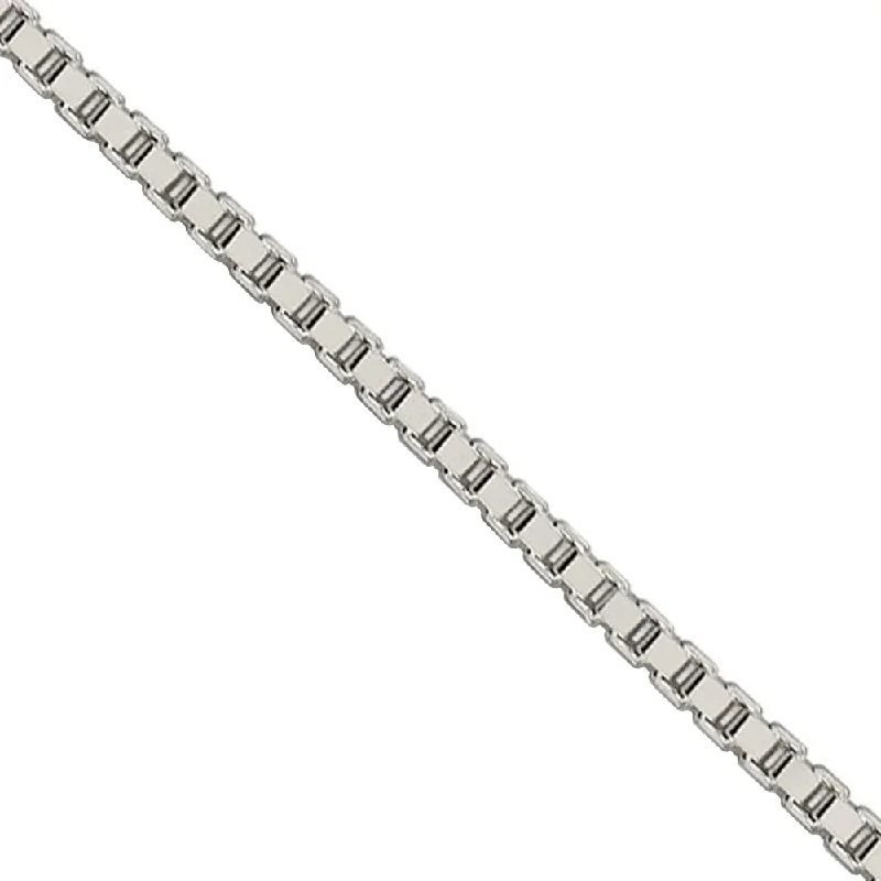 2.5mm Sterling Silver, Solid Box Chain Bracelet