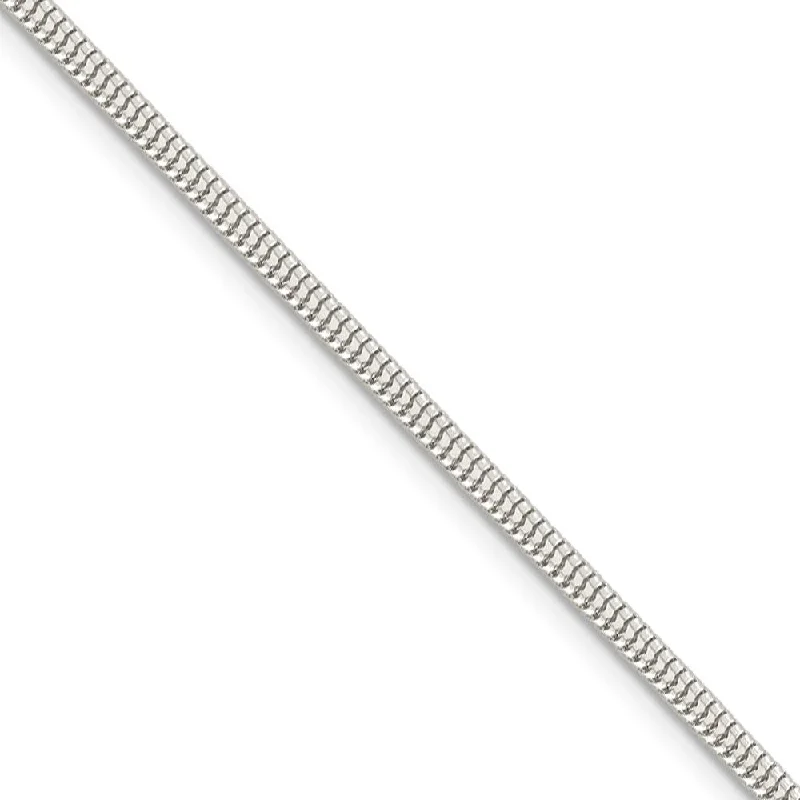 2.5mm, Sterling Silver Round Solid Snake Chain Bracelet