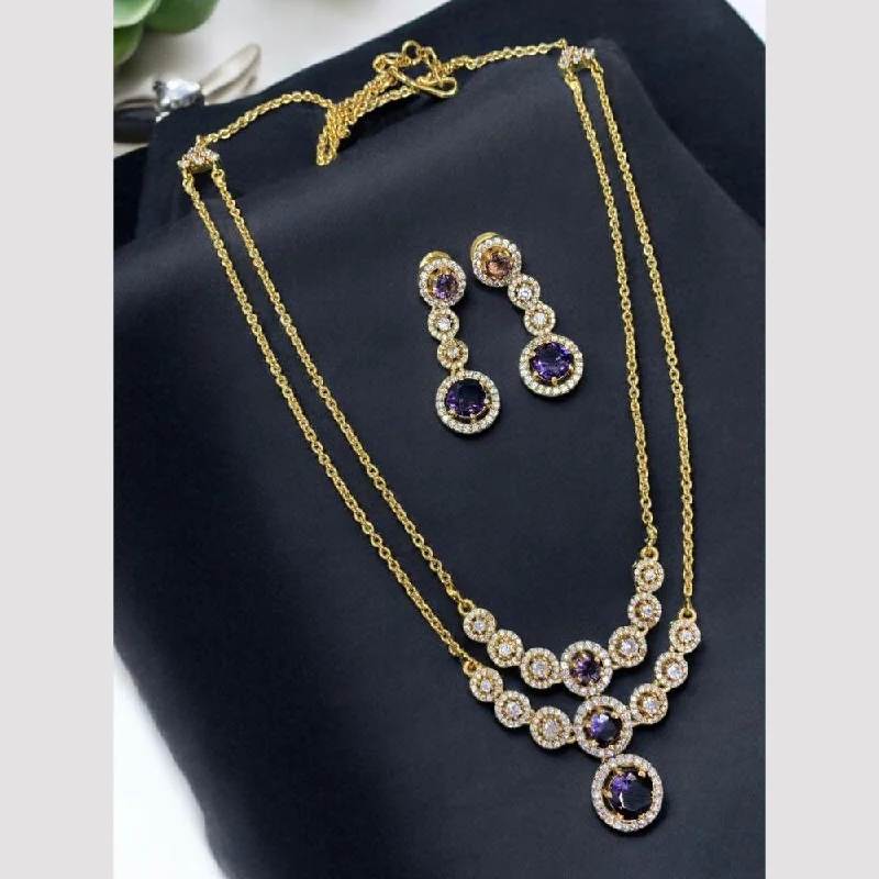 Sona Creation Gold Plated Austrian Stone Necklace Set