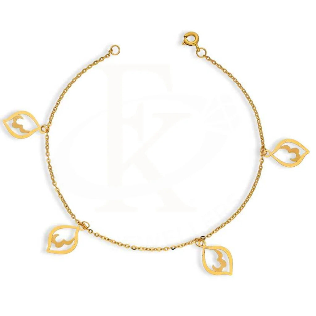 Gold Leaf Shaped Bracelet 22KT - FKJBRL22K2731