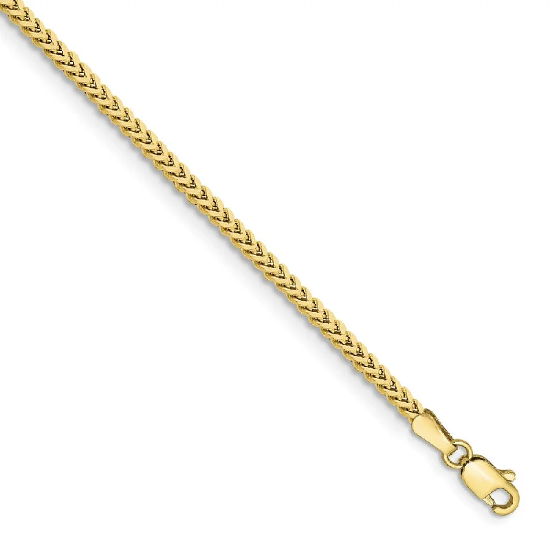 2mm 10k Yellow Gold Solid Franco Chain Bracelet