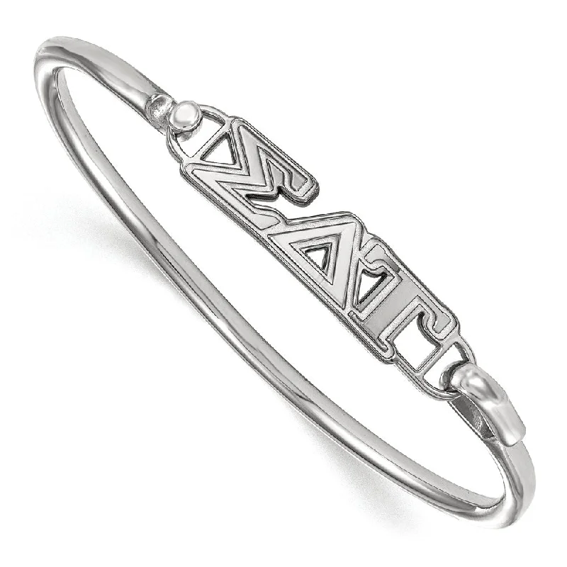 Sterling Silver Sigma Delta Tau Small Clasp Bangle - 6 in.