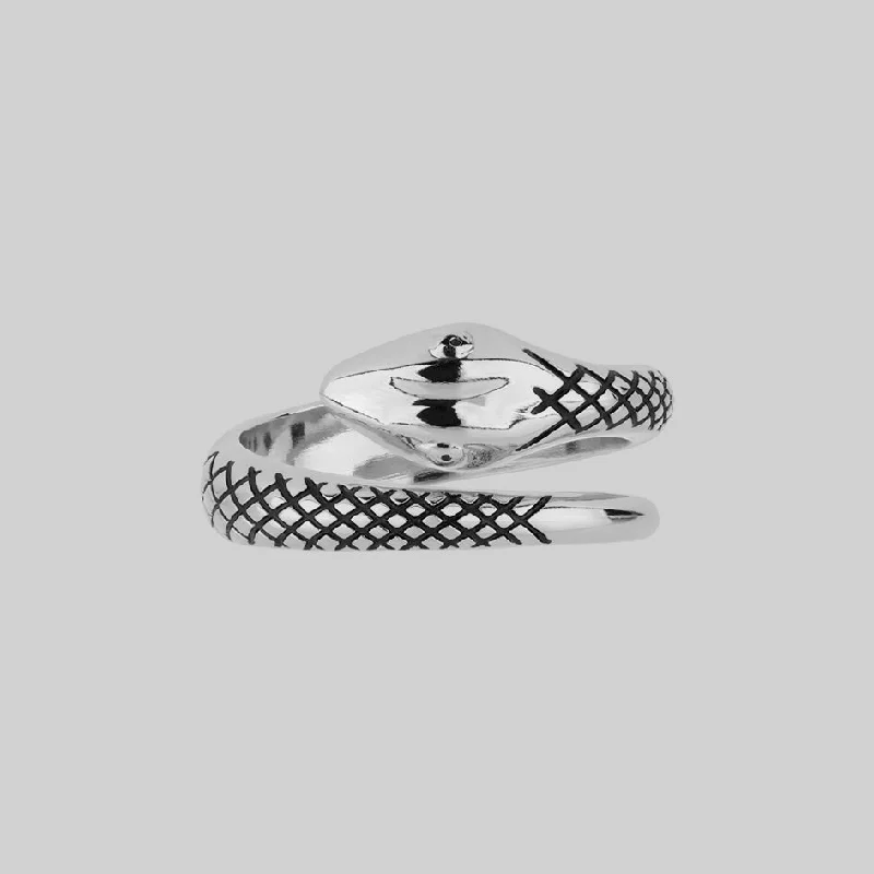 LUCIFER. Silver Snake Wrap Ring