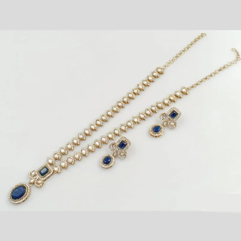 JCM Gold Plated Austrian Stone Long Necklace Set