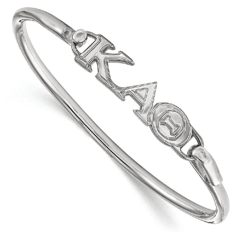 Sterling Silver Kappa Alpha Theta Small Clasp Bangle - 8 in.