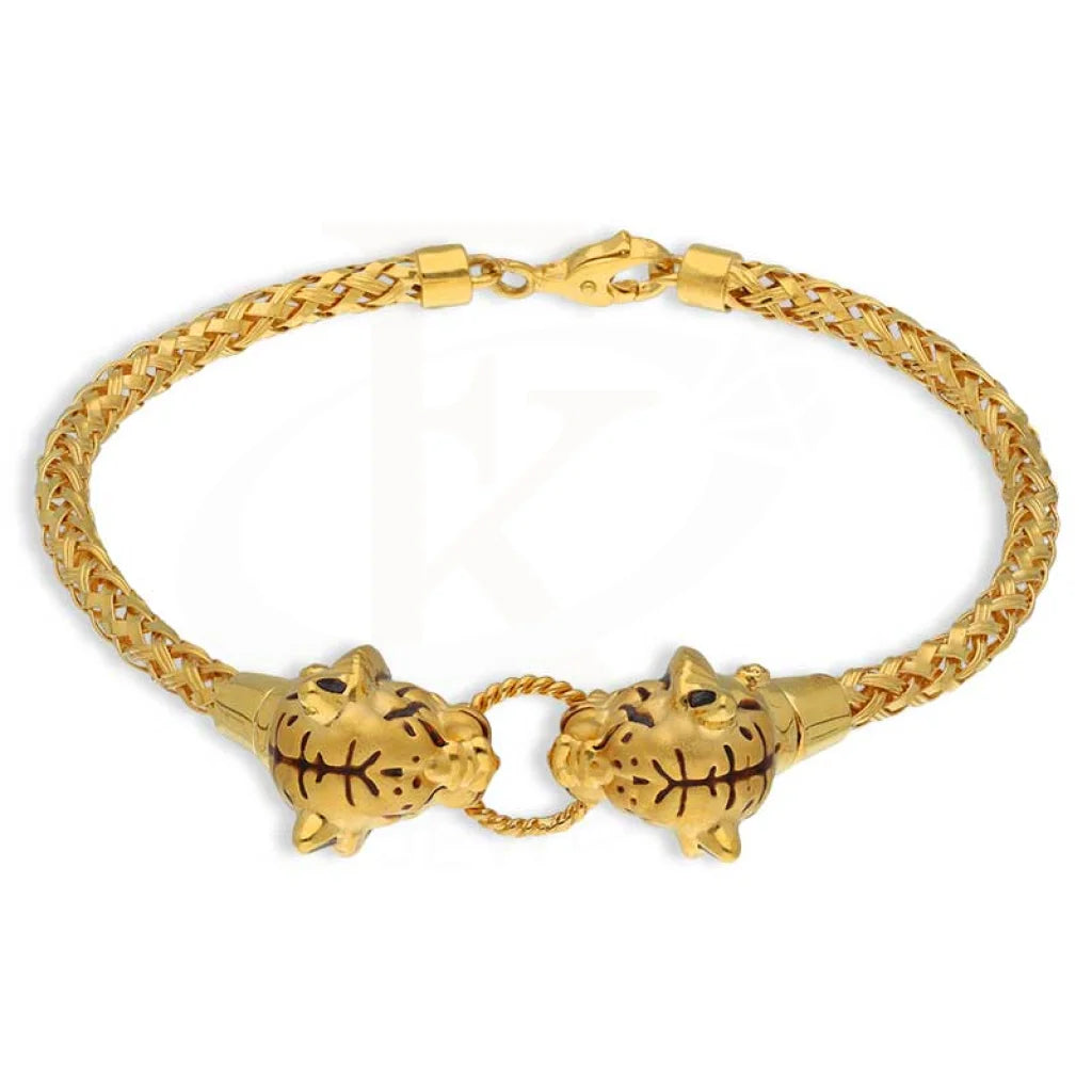 Gold Twin Lion Men's Bracelet 22KT - FKJBRL22K2932