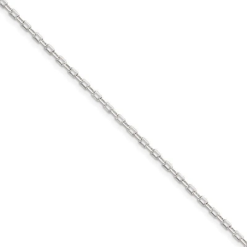 2.2mm Sterling Silver D/C Solid Cable Chain Bracelet, 7 Inch