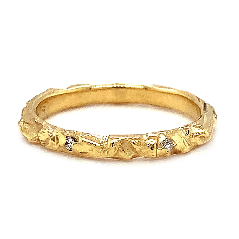 Diamond & Yellow Gold Ring - "Arches"