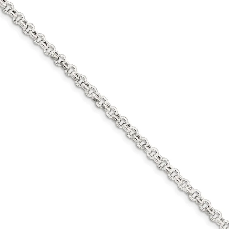 4.25mm, Sterling Silver, Hollow Rolo Chain Bracelet