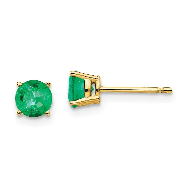 14k Yellow Gold Gemstone Stud Earrings (L-5 mm, W-5 mm)