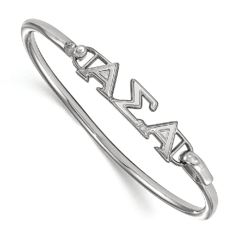 Sterling Silver Alpha Sigma Alpha Small Clasp Bangle - 7 in.