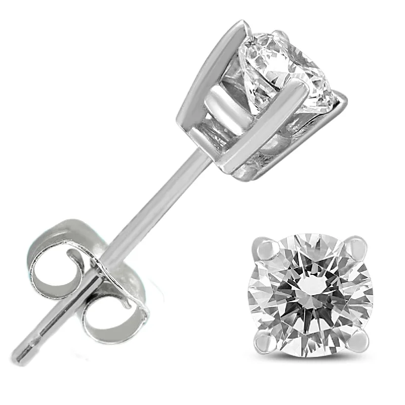 Marquee 1/2 Carat TW Round Diamond Solitaire Stud Earrings in 14K White Gold