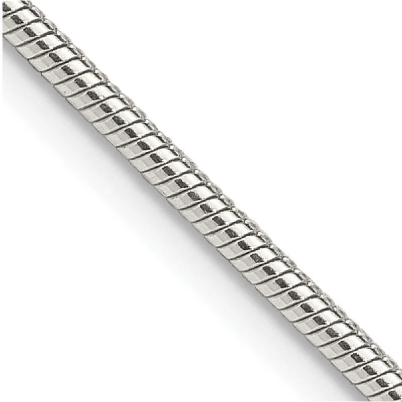 1.75mm Sterling Silver, Round Solid Snake Chain Bracelet