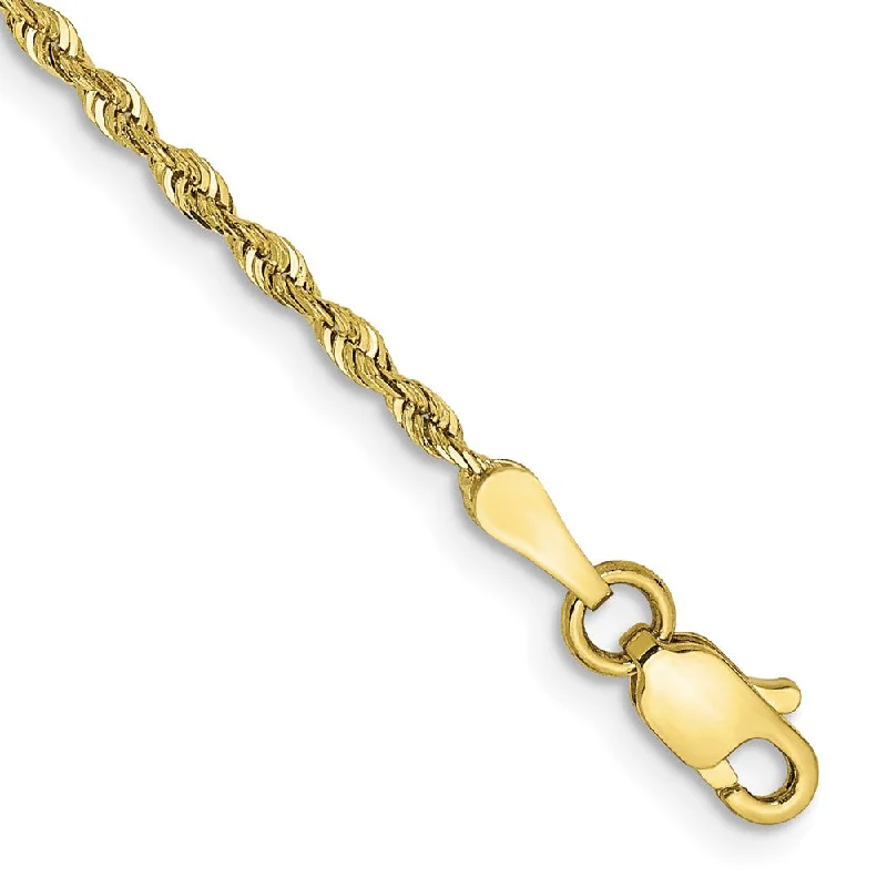 1.85mm 10k Yellow Gold D/C Quadruple Rope Chain Bracelet