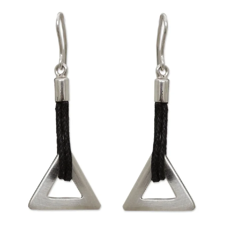 Handmade Sterling Silver 'Perfect Triangles' Earrings (Peru)