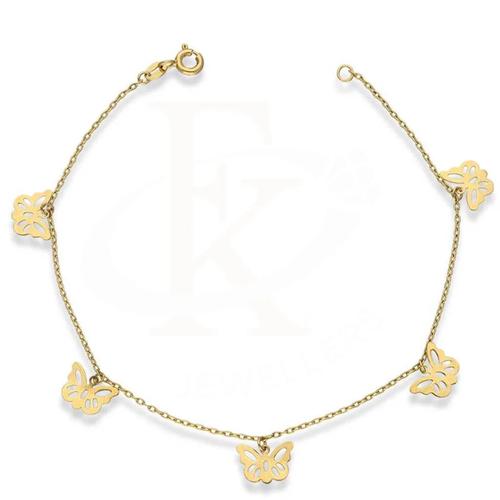 Gold Hanging Butterfly Bracelet 18KT - FKJBRL18K2991