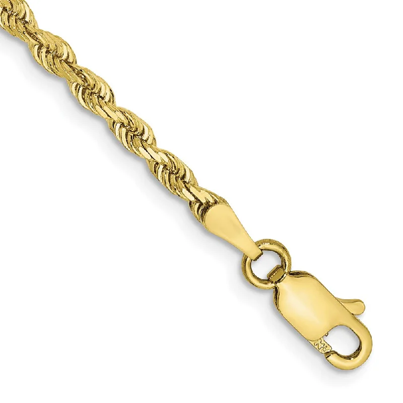 2.75mm 10k Yellow Gold D/C Quadruple Rope Chain Bracelet