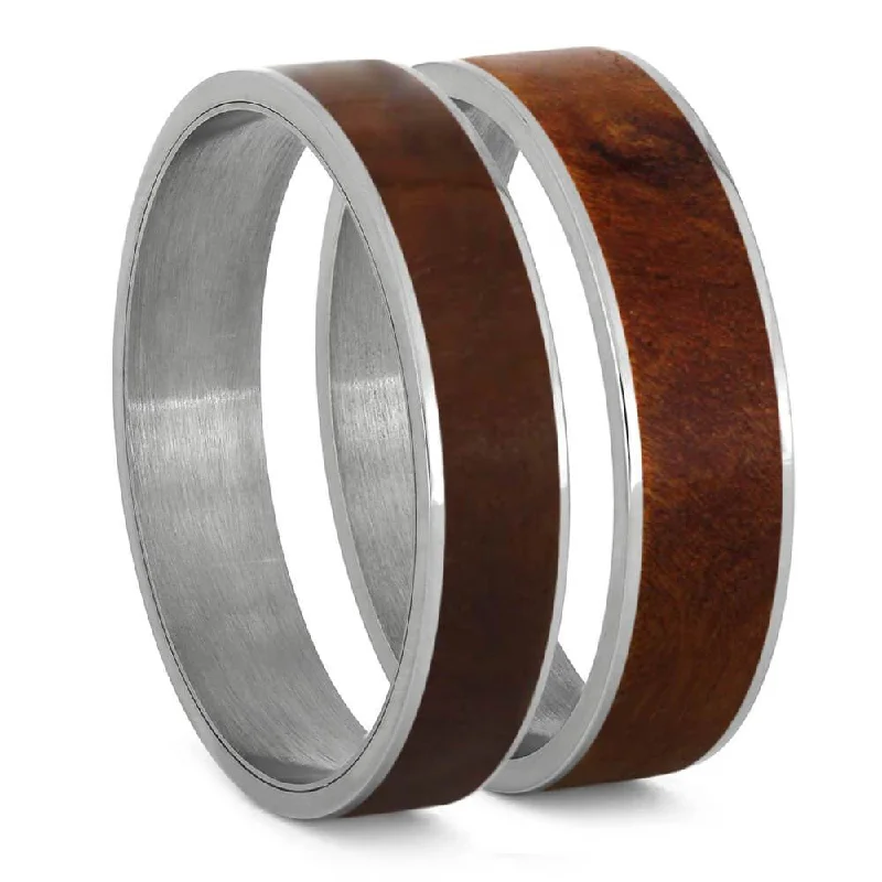 Ironwood Burl Wood Inlay Components for Modular Rings