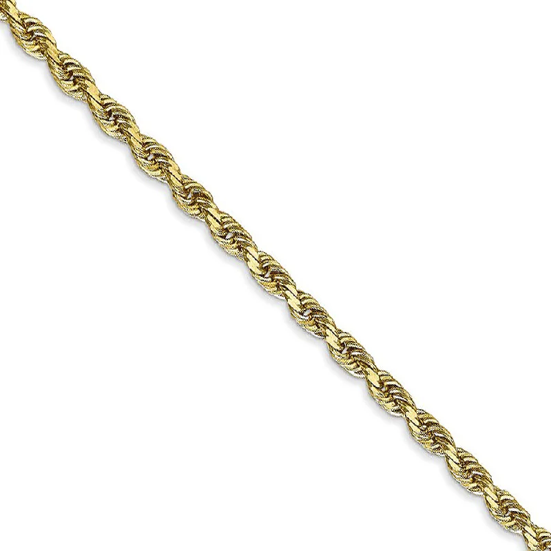 3mm 10k Yellow Gold D/C Quadruple Rope Chain Bracelet