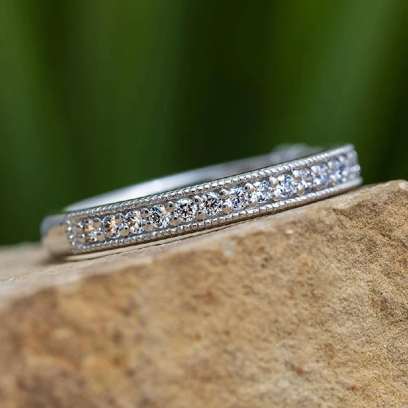 Diamond Anniversary Band With Milgrain Edges