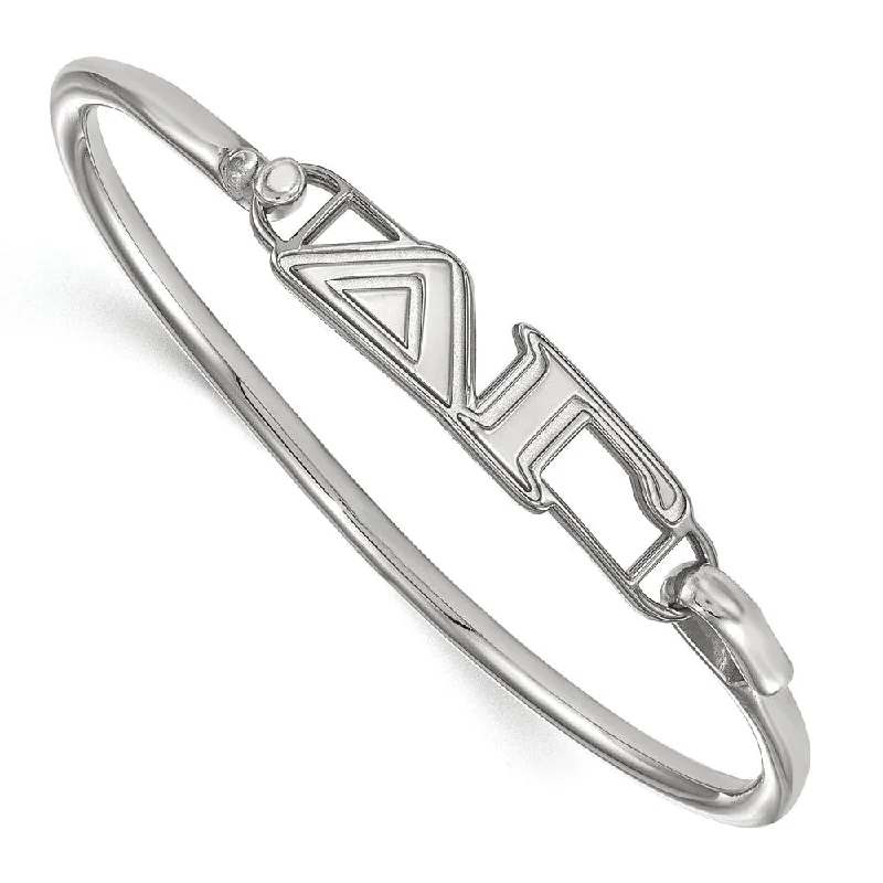 Sterling Silver Delta Gamma Large Clasp Bangle - 7 in.