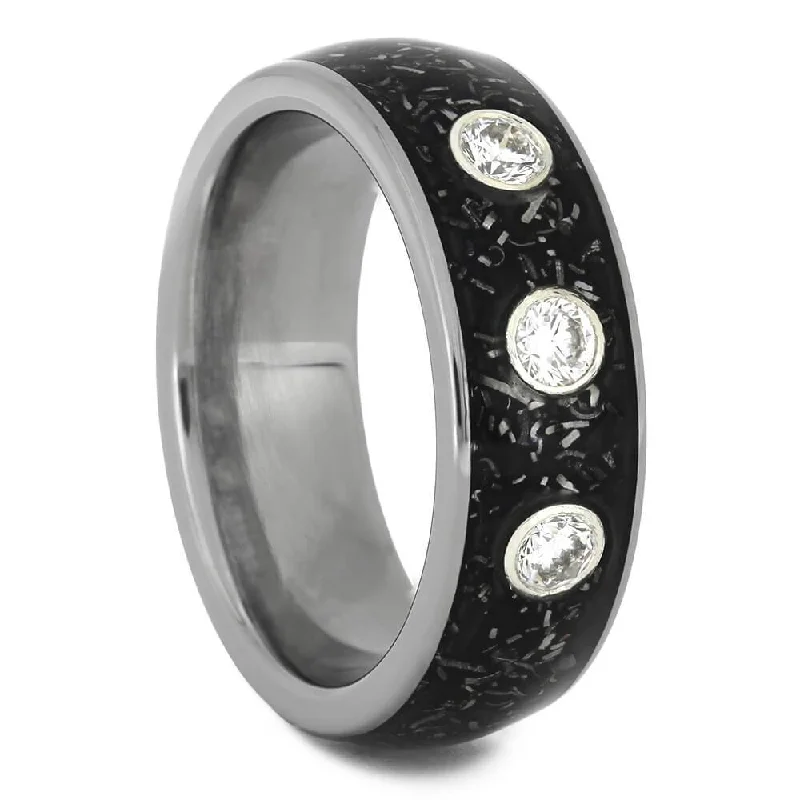 Diamond Wedding Band with Black Stardust™