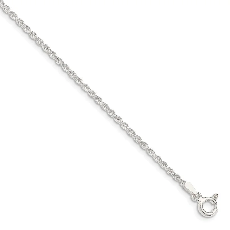 1.75mm Sterling Silver Classic Solid Rope Chain Bracelet