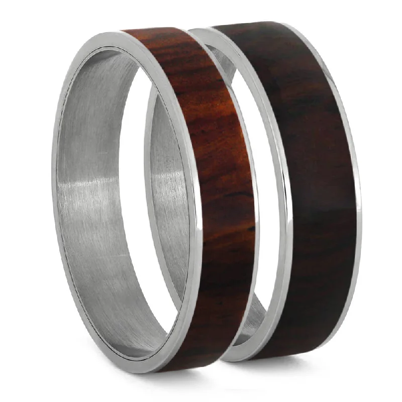 Cocobolo Wood Inlay Components for Modular Rings