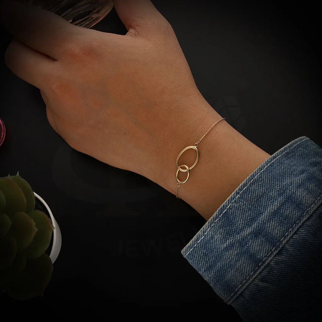 Gold Interlocking Oval Shaped Bracelet 18KT - FKJBRL18K5482