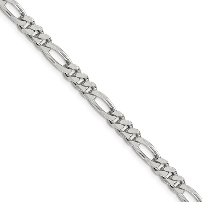 5.25mm Sterling Silver, Solid Figaro Chain Bracelet