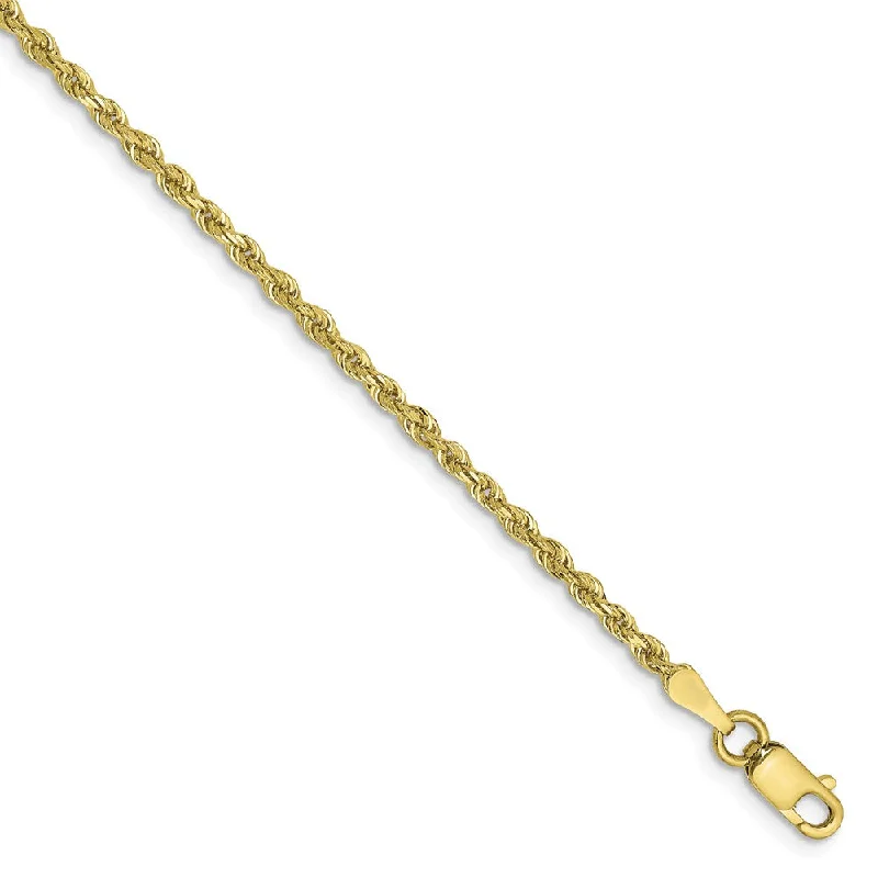 2mm 10k Yellow Gold D/C Quadruple Rope Chain Bracelet