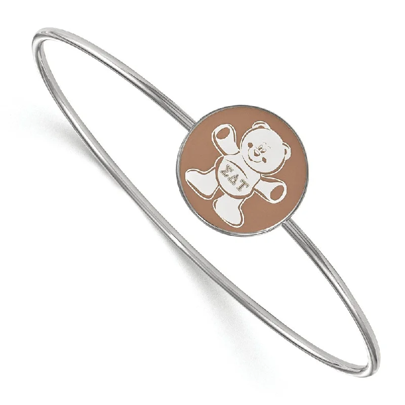 Sterling Silver Sigma Delta Tau Enamel Bangle - 6 in.