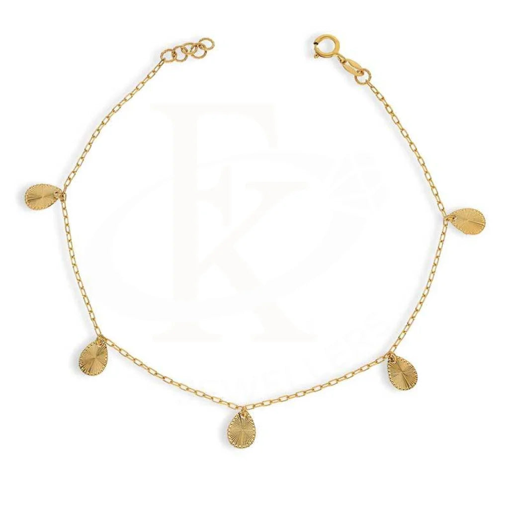 Gold Hanging Pear Shaped Bracelet 21KT - FKJBRL21K2954