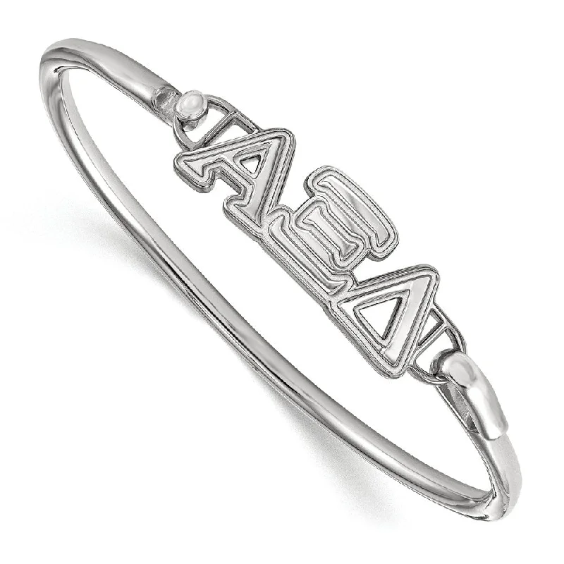 Sterling Silver Alpha Xi Delta Small Clasp Bangle - 7 in.