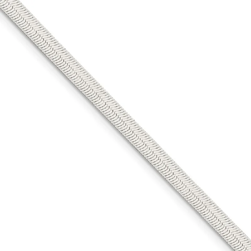 3.25mm, Sterling Silver Solid Herringbone Chain Bracelet