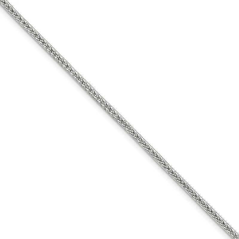 2.5mm Sterling Silver Diamond Cut Solid Round Franco Chain Bracelet