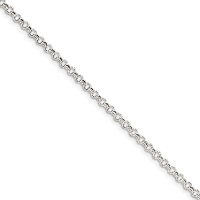 3mm, Sterling Silver, Hollow Rolo Chain Bracelet