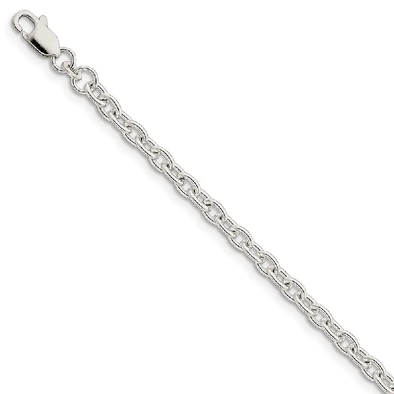 4.5mm, Sterling Silver Classic Solid Cable Chain Bracelet