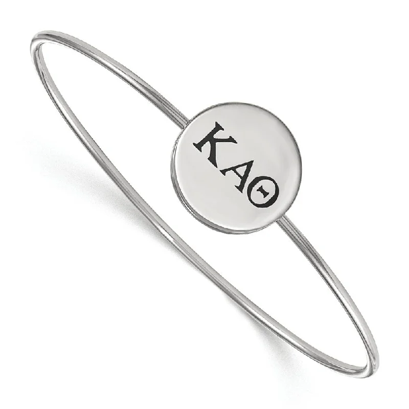 Sterling Silver Kappa Alpha Theta Enamel Bangle - 7 in.