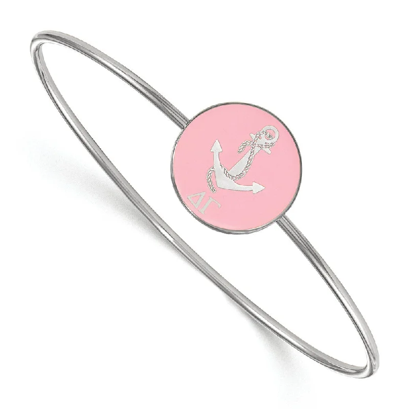 Sterling Silver Delta Gamma Enamel Bangle - 8 in.