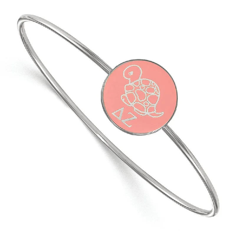 Sterling Silver Delta Zeta Enamel Bangle - 6 in.