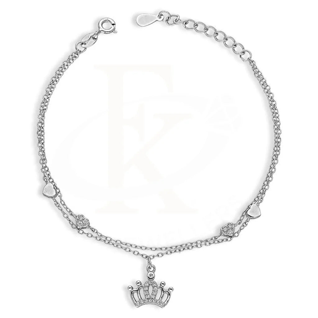 Sterling Silver 925 Hanging Crown Bracelet - FKJBRLSL2560