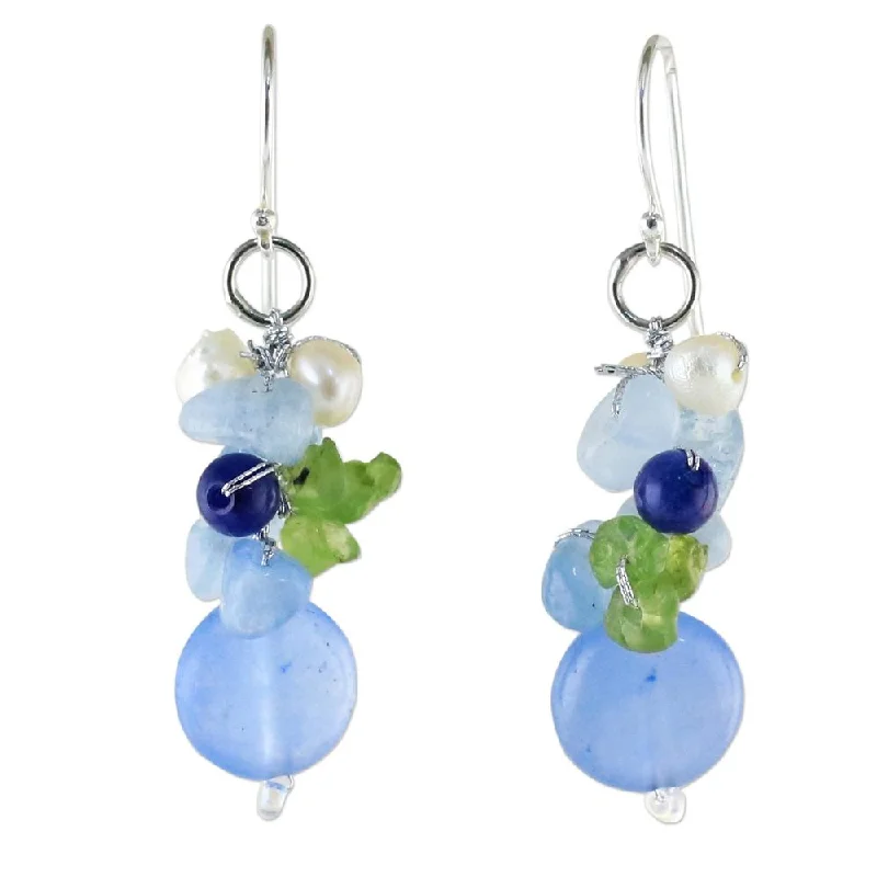 Quartz Dangle Earrings, 'Soda Bubbles' (Thailand) - 1.5L*0.5W