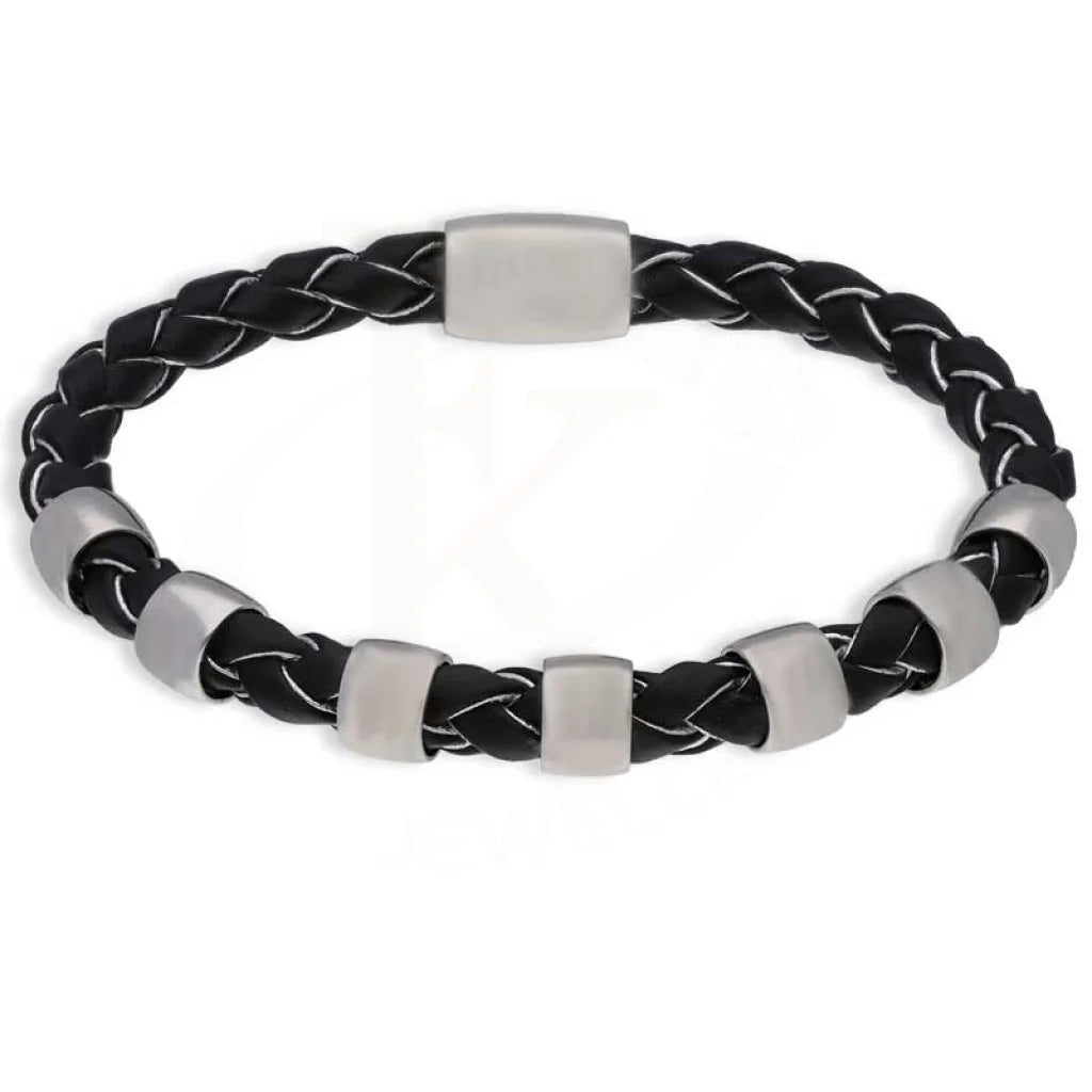 Sterling Silver 925 Leather Bracelet - FKJBRLSL2865