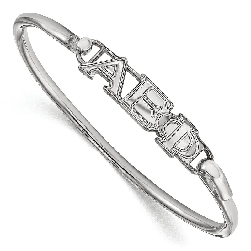 Sterling Silver Alpha Epsilon Phi Small Clasp Bangle - 7 in.